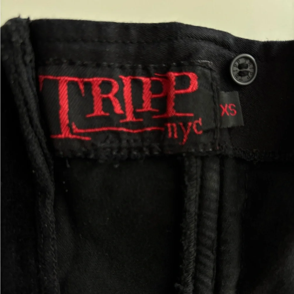 TRIPP NYC Black Velvet Corset with zipper and lace ties Size XS Vintage - Picture 8 of 11